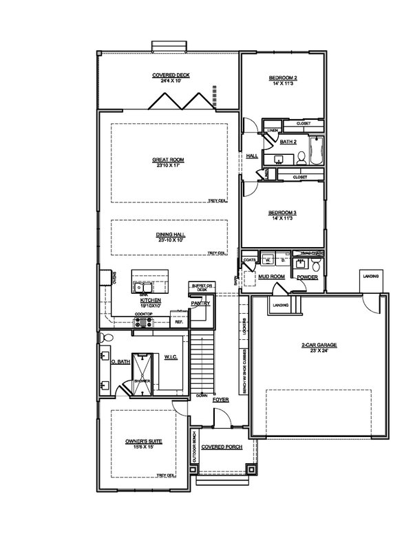 Architectural House Design - Farmhouse Floor Plan - Main Floor Plan #1073-53