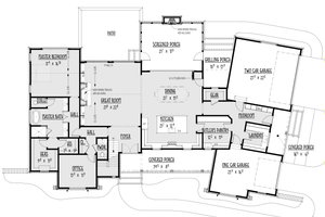 Floor Plan - Main Floor for Farmhouse House Plan #1088-1 - 5 bed, 5.5 bath
