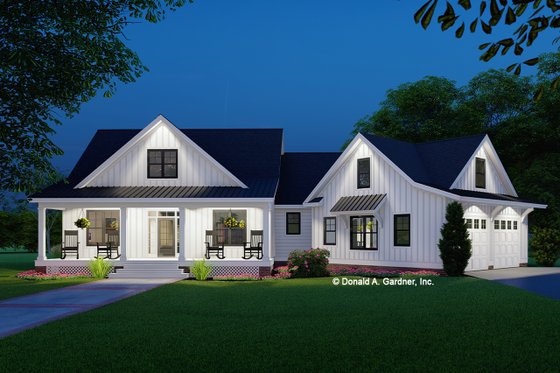Exterior - Front Elevation 3 for Farmhouse House Plan #929-1054 - 4 bed, 3.5 bath