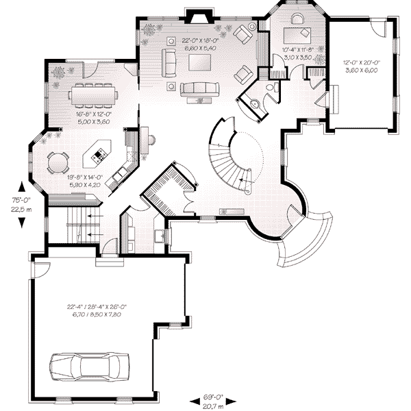 European Floor Plan - Main Floor Plan #23-576