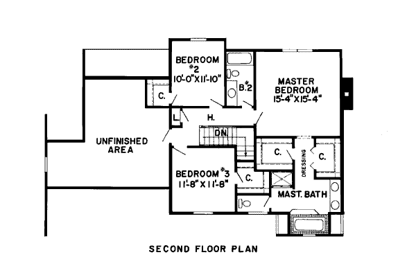Traditional Floor Plan - Upper Floor Plan #312-847