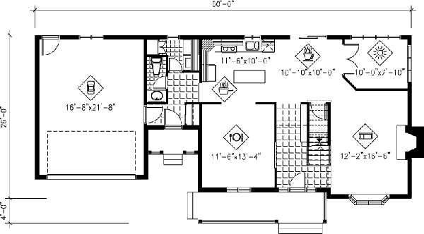 Traditional Floor Plan - Main Floor Plan #25-4165
