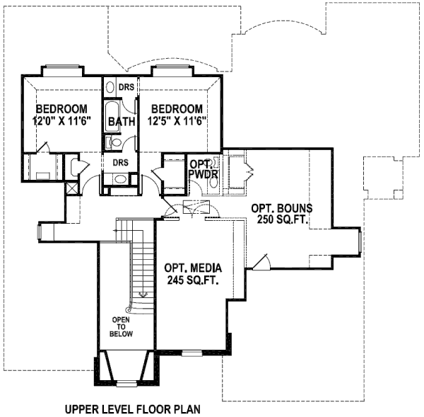 European Floor Plan - Upper Floor Plan #141-278