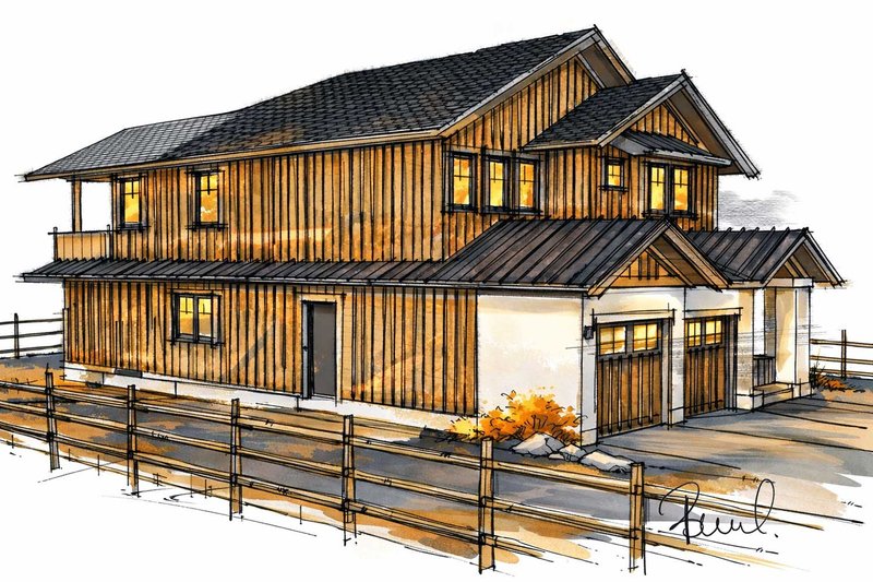 House Blueprint - Exterior - Other Elevation 3 for Country House Plan #1101-60 - 3 bed, 2.5 bath
