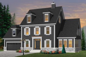 Colonial Exterior - Front Elevation Plan #23-2260