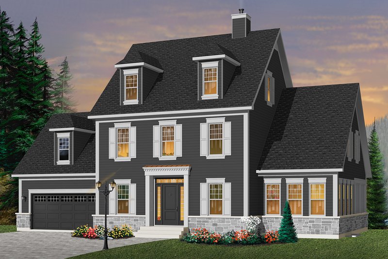 Home Plan - Colonial Exterior - Front Elevation Plan #23-2260