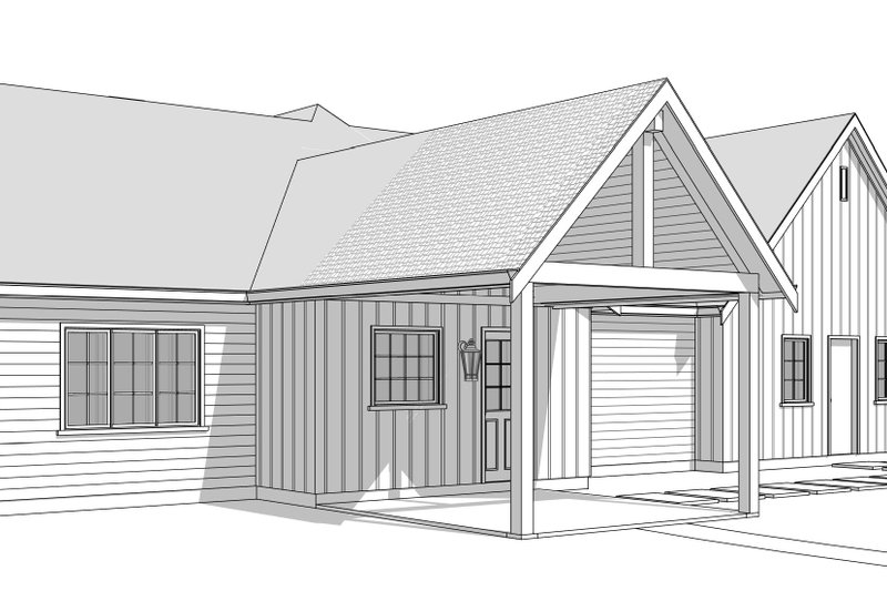 Dream House Plan - Exterior - Rear Elevation 1 for Farmhouse House Plan #1114-8 - 2 bed, 2 bath
