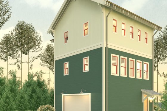 Exterior - Front Elevation 3 for Craftsman House Plan #926-1 - 1 bed, 1.5 bath