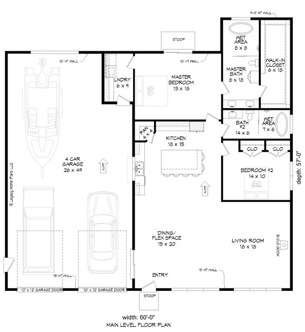 Modern Floor Plan - Main Floor Plan #932-832