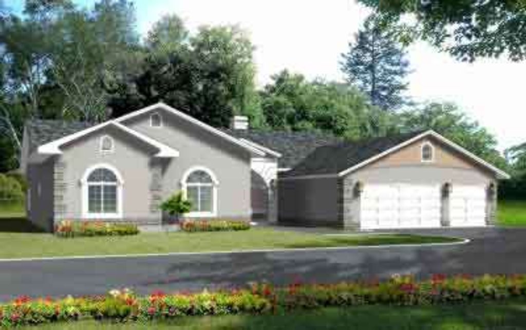 Exterior - Front Elevation 2 House Plan #1-740 - 4 bed, 2.5 bath