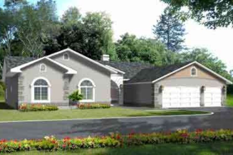 Exterior - Front Elevation 2 House Plan #1-740 - 4 bed, 2.5 bath
