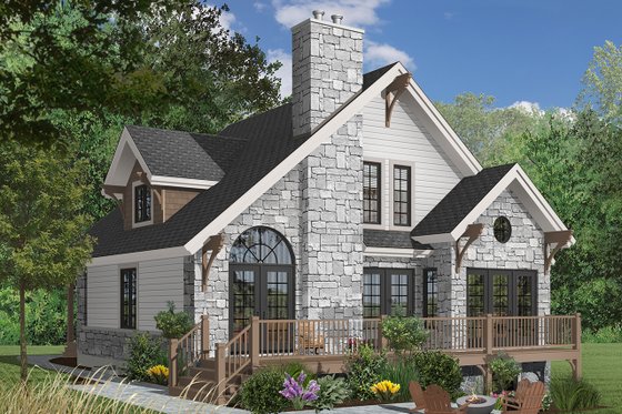 Exterior - Rear Elevation 5 for Cottage House Plan #23-2047 - 3 bed, 2 bath