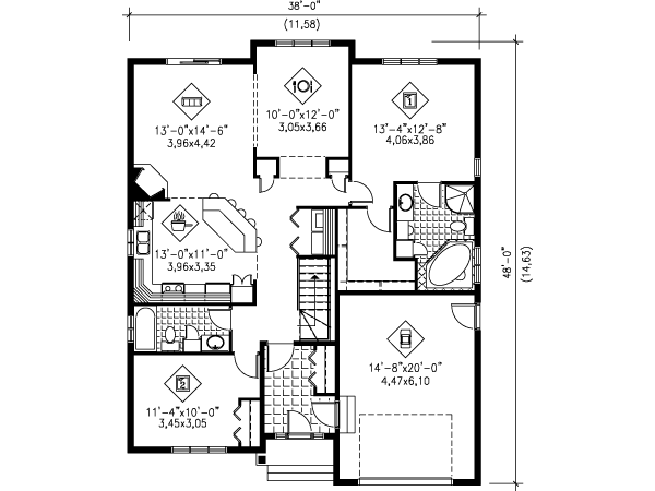 Dream House Plan - Traditional Floor Plan - Main Floor Plan #25-4118