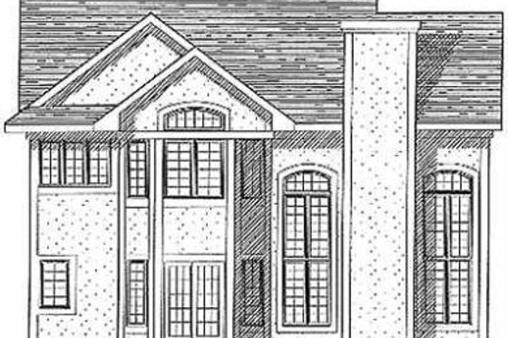 Exterior - Rear Elevation for European House Plan #70-416 - 4 bed, 2.5 bath