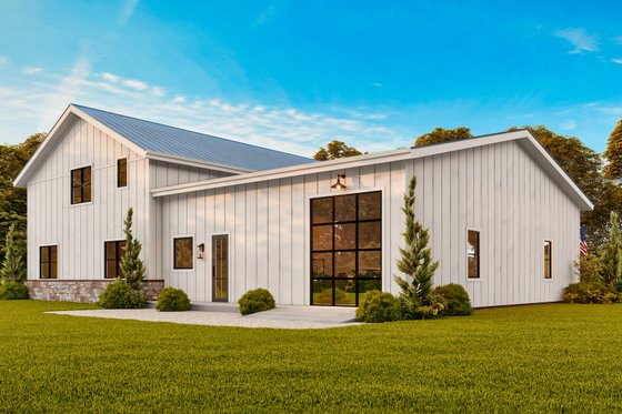 Exterior - Rear Elevation 1 for Farmhouse House Plan #54-669 - 3 bed, 2 bath