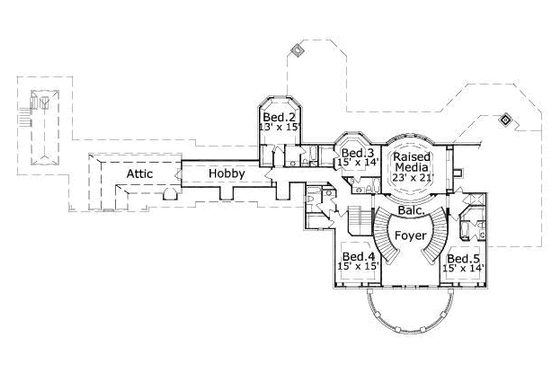 Floor Plan - Upper Floor for Colonial House Plan #411-137 - 6 bed, 5.5 bath