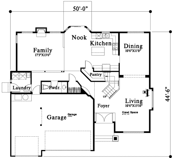 Traditional Floor Plan - Main Floor Plan #78-174
