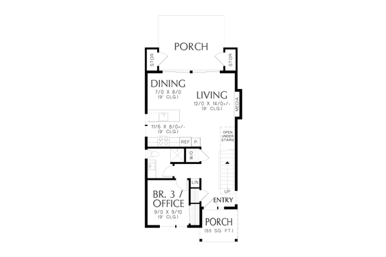 Floor Plan - Main Floor for Contemporary House Plan #48-1103 - 3 bed, 3 bath