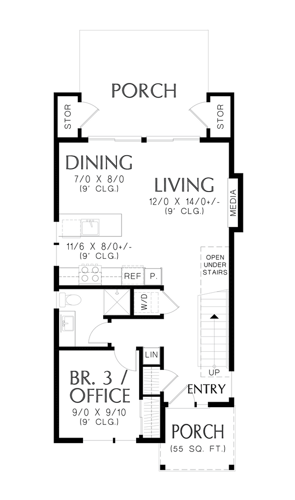 House Blueprint - Contemporary Floor Plan - Main Floor Plan #48-1103