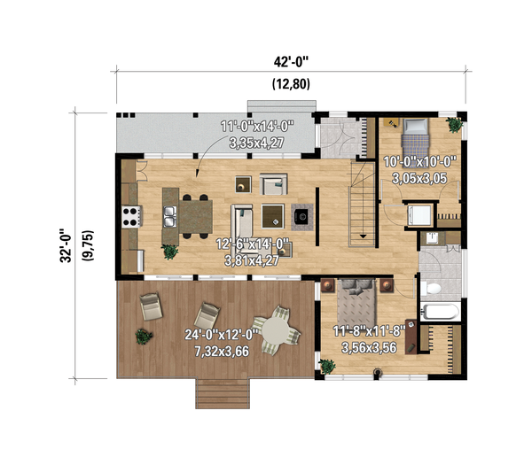 House Design - Cottage Floor Plan - Main Floor Plan #25-4928