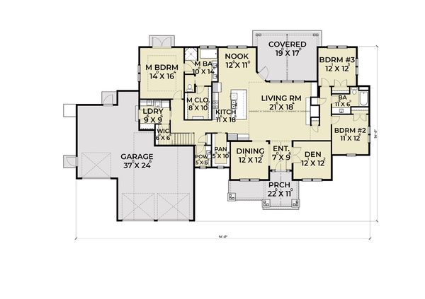 Craftsman Floor Plan - Main Floor Plan #1070-65
