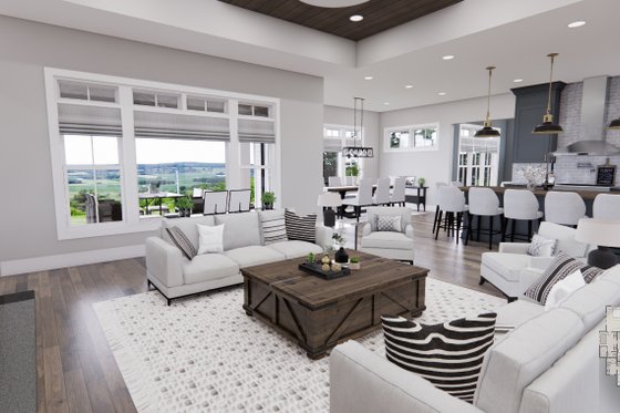 Interior - Family Room for Farmhouse House Plan #51-1233 - 4 bed, 3.5 bath