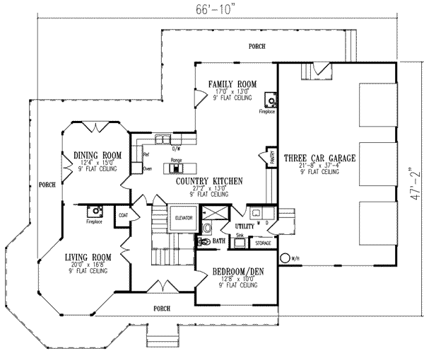 Farmhouse Floor Plan - Main Floor Plan #1-692