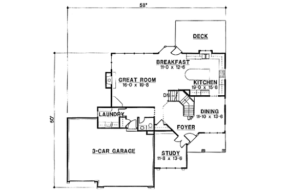 Floor Plan - Main Floor House Plan #67-127 - 4 bed, 3.5 bath