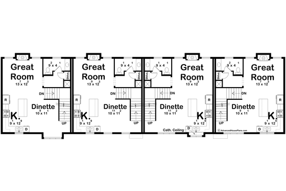 Floor Plan - Upper Floor for Craftsman House Plan #455-727 - 2 bed, 2.5 bath