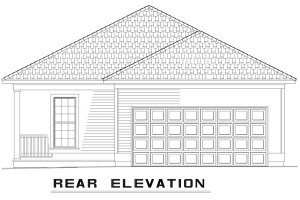 Exterior - Rear Elevation for Southern House Plan #17-554 - 2 bed, 2 bath