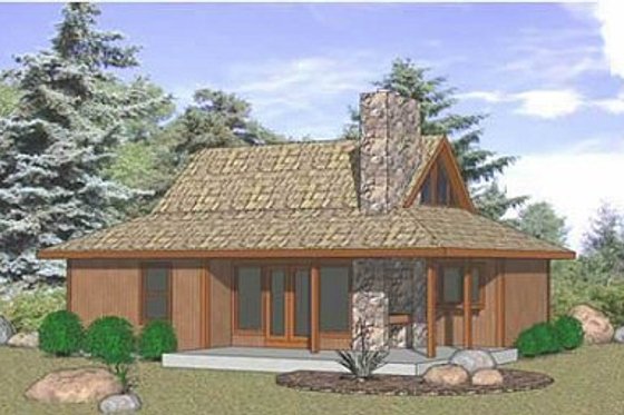 Exterior - Front Elevation for Country House Plan #116-223 - 2 bed, 1 bath