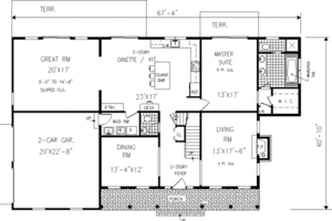 Floor Plan - Main Floor for Farmhouse House Plan #3-219 - 4 bed, 2.5 bath
