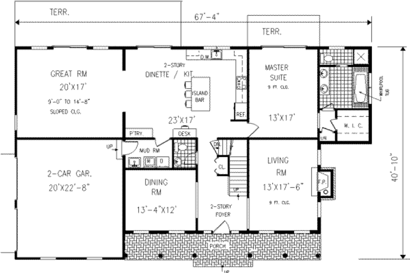 Dream House Plan - Floor Plan - Main Floor for Farmhouse House Plan #3-219 - 4 bed, 2.5 bath