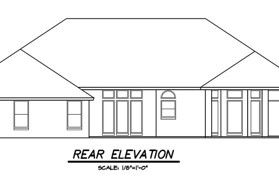 Exterior - Rear Elevation for Traditional House Plan #65-180 - 4 bed, 3 bath
