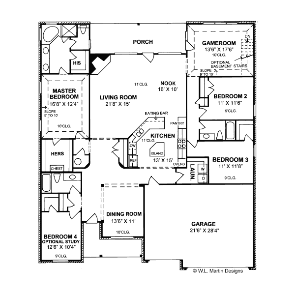 House Plan Design - Traditional Floor Plan - Main Floor Plan #20-323
