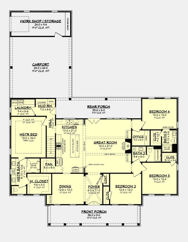 Farmhouse Floor Plan - Main Floor Plan #430-215