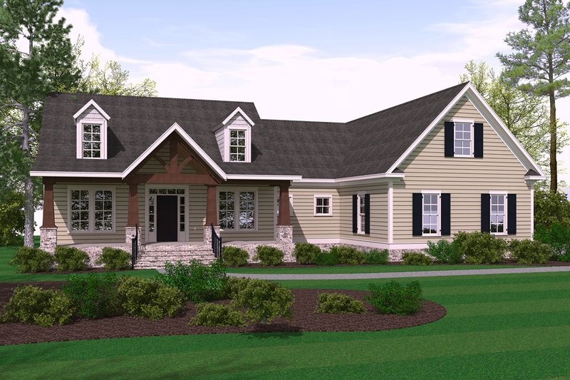 House Plan Design - Craftsman Exterior - Front Elevation Plan #1071-1
