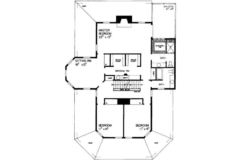 Home Plan - Floor Plan - Upper Floor for Farmhouse House Plan #72-186 - 5 bed, 3.5 bath