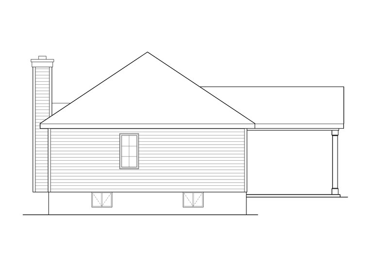 Dream House Plan - Exterior - Rear Elevation for Bungalow House Plan #22-583 - 3 bed, 1 bath