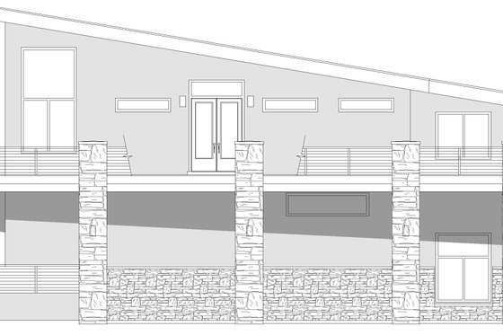 Exterior - Rear Elevation for Contemporary House Plan #932-455 - 5 bed, 3.5 bath
