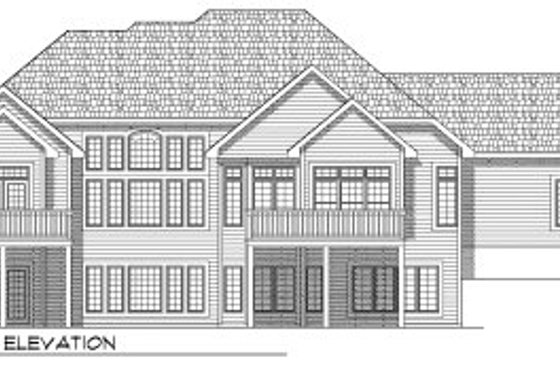 Exterior - Rear Elevation for Mediterranean House Plan #70-780 - 4 bed, 3.5 bath