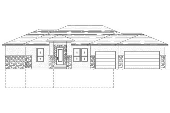 Exterior - Front Elevation for Traditional House Plan #24-202 - 5 bed, 3 bath