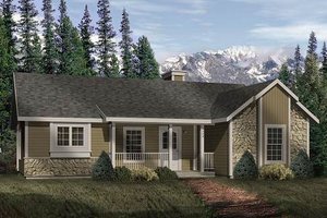 Cottage Exterior - Front Elevation Plan #22-120