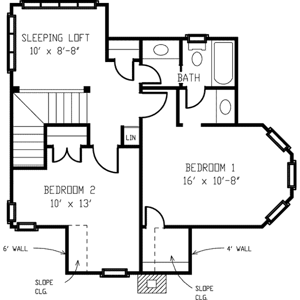 European Floor Plan - Upper Floor Plan #410-251