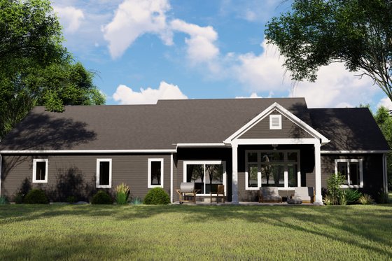 Exterior - Rear Elevation for Craftsman House Plan #1064-66 - 3 bed, 2.5 bath