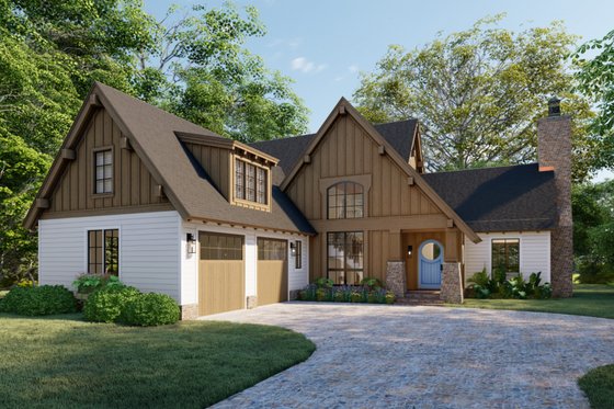 Exterior - Front Elevation 3 for Craftsman House Plan #1094-5 - 3 bed, 3.5 bath