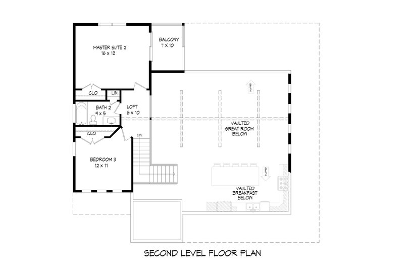 Home Plan - Floor Plan - Upper Floor for Farmhouse House Plan #932-34 - 3 bed, 2 bath