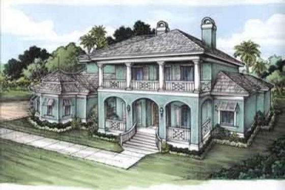 Exterior - Front Elevation for Traditional House Plan #115-143 - 4 bed, 6 bath