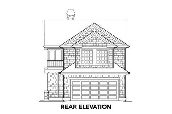 Exterior - Rear Elevation for Traditional House Plan #48-311 - 3 bed, 2.5 bath