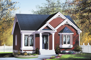 Cottage Exterior - Front Elevation Plan #25-163